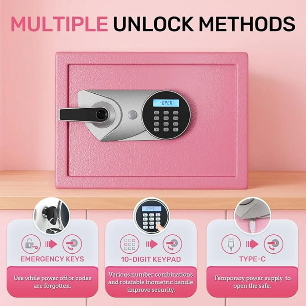 Fireproof Biometric Safe Box Hidden Design Digital Keypad Security Safe Lock Cabinet 0.8/1.2/1.8 Cube Safe Box by Blacksmith