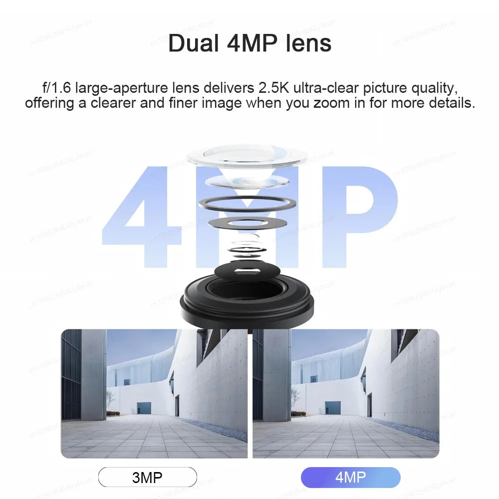 Xiaomi CW500 Outdoor Camera Dual 4MP 2.5K HD,AI Detection,Audible/Visual Alarm,WiFi6,IP66,2-Way Audio,Full-Color Night Vision