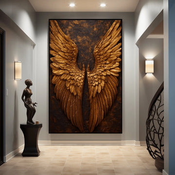 Abstract Golden Angel Wings Canvas Painting Modern Wings Painting Wall Art Posters Prints Bedroom Living Room Home Decor