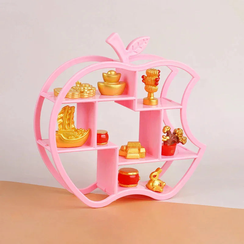 Miniature Dollhouse Antique Shelf Decorations Ornaments Simulation Display Storage Shelf Model Furniture Miniature Scene Props