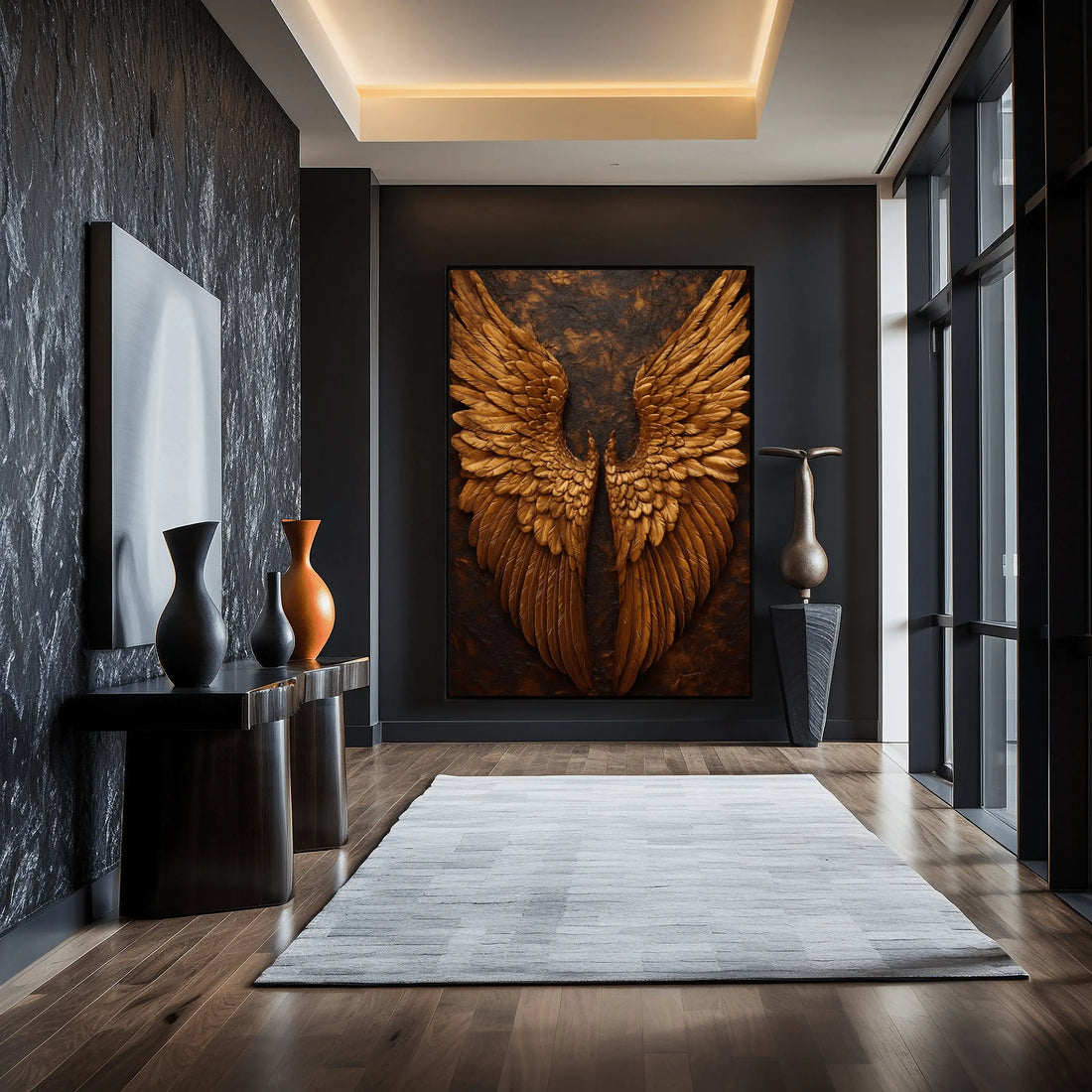 Abstract Golden Angel Wings Canvas Painting Modern Wings Painting Wall Art Posters Prints Bedroom Living Room Home Decor