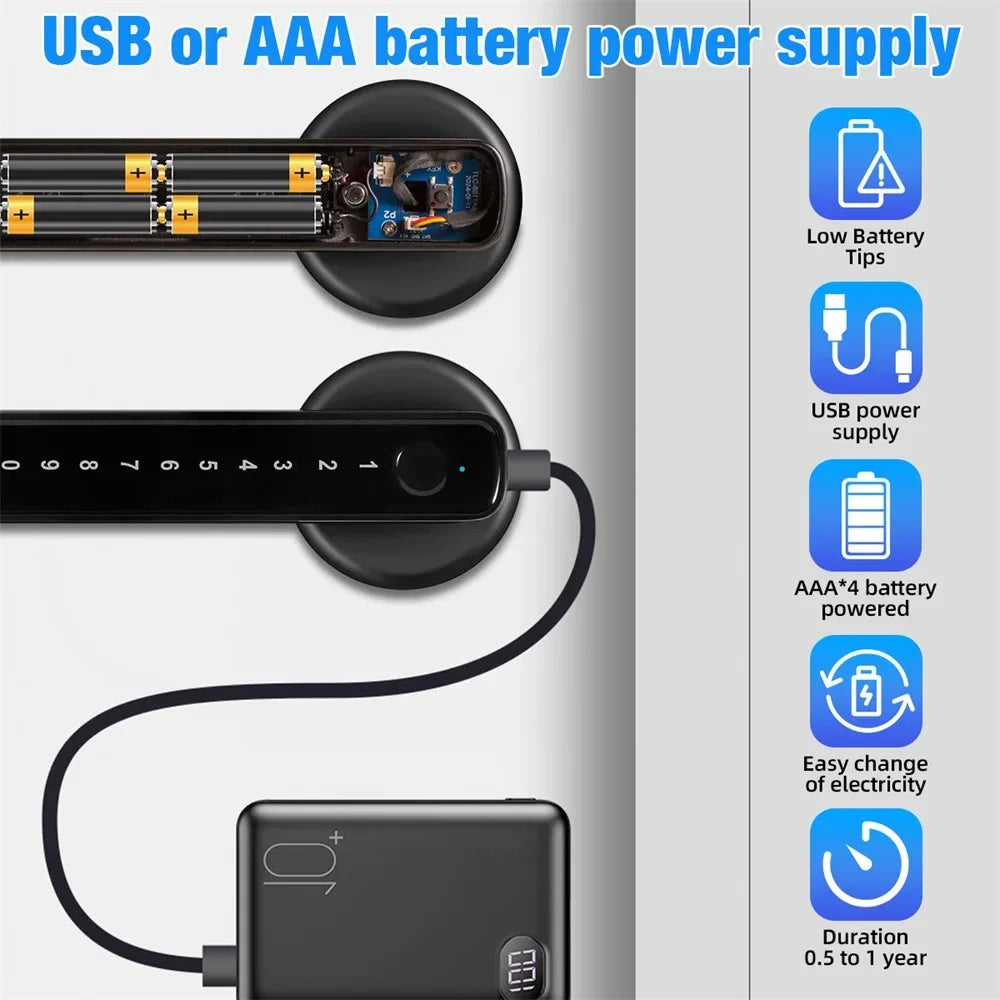 KERUI Tuya BLE Fingerprint Door Lock Electronic Door Lock with Fingerprint/Password/Key/Bluetooth/Tuya APP Unlock