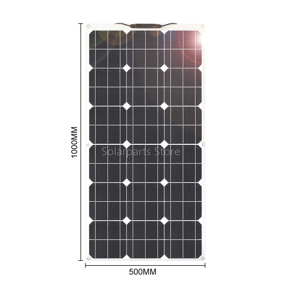 200 Watt Solar Panel Kit 12V / 24V 20A Charge Controller Extension Cable 200W Flexible Solar Panels Module for battery Charger