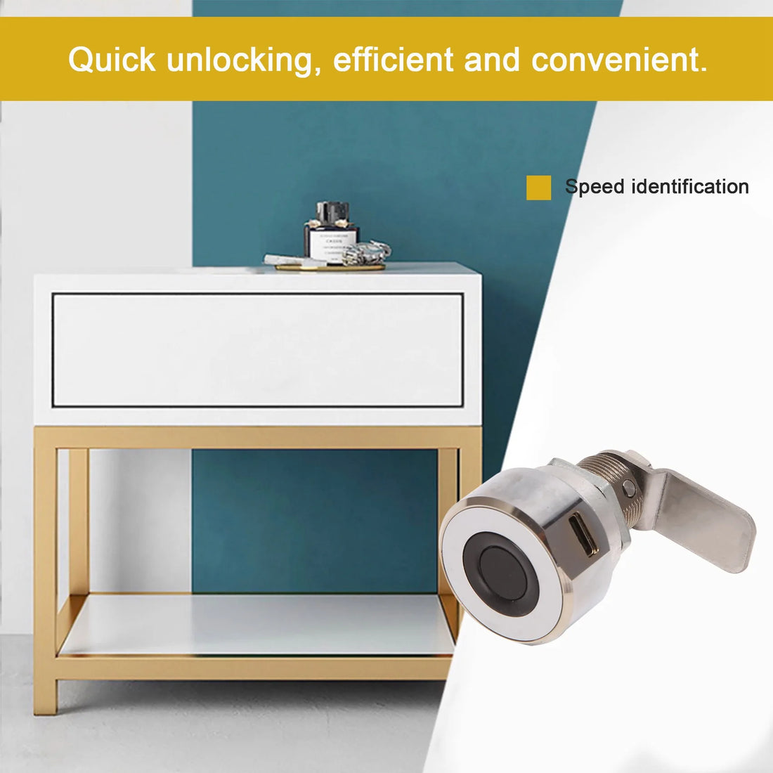 B94A Smart Fingerprint Drawer Lock Metal Furniture File Cabinet Shoe Cabinet Letter Box Safe Lock Fingerprint Drawer Lock