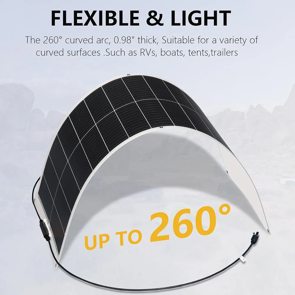 500W 400W 200W 100W Flexible Solar Panel kit  Portable Photovoltaic solar panels PV Connector Cables for Yacht Boat RV Cabin 12V