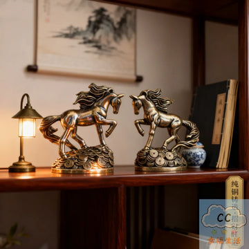 NEW Antique Bronze Zodiac Horse, Brass Animal Ornament with Money Symbolism, Miniature Desktop Model for Collectors & Home Decor