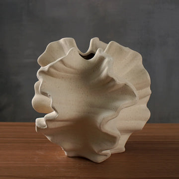 CAPIRON Ceramic Coral Vase Nordic Art Beige Matte Container for Flower Pampas Grass Living Room Tabletop Centerpieces Decoration