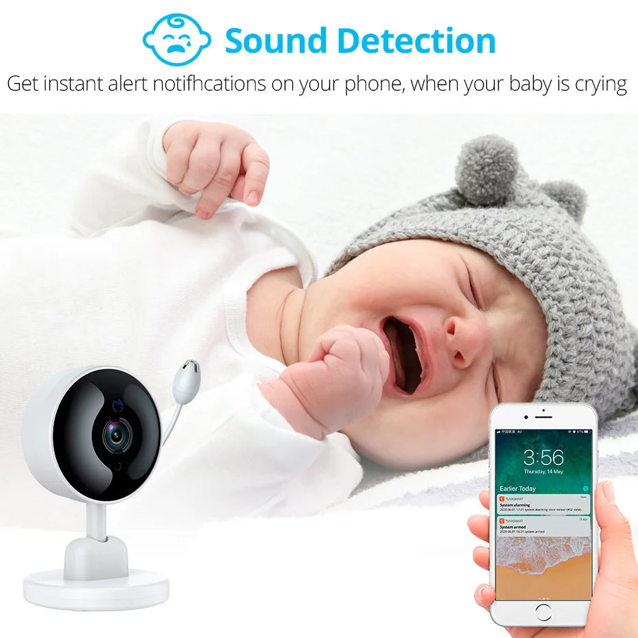 KERUI Wireless Baby Camera Baby Monitor Tuya Smart APP Remote Surveillance Camera with Temperature/Sound Detection Night Vision
