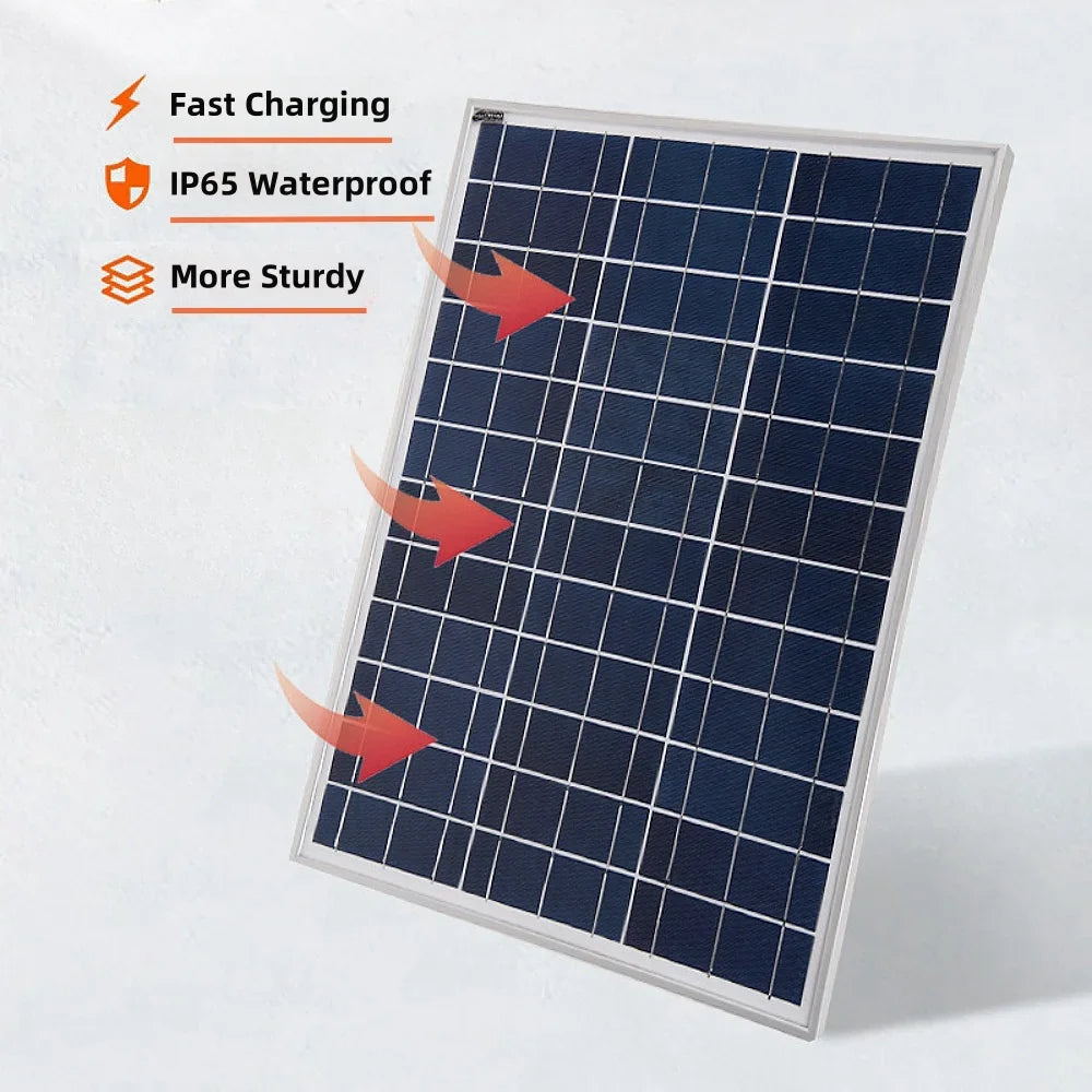 500W  Solar Panel Kit Complete 12V Polycrystalline Power Portable Outdoor Rechargeable Solar Cell Solar Generator for Home