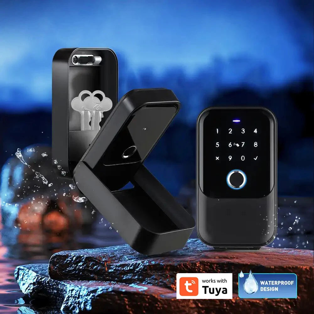 Fingerprint Key Box Storage Secret Key Lock Fusebox BLE Tuya / Ttlock App Unlock Support Wifi Gateway Secreta Safety Box Padlock