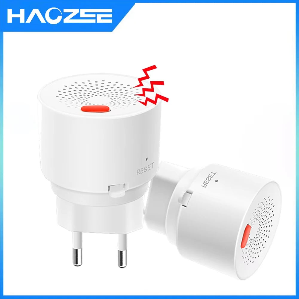 Haozee Tuya Wifi Zigbee Smart Natural Gas Sensor Combustible Household Smart LPG Gas Leakage Alarm Detector Fire Security