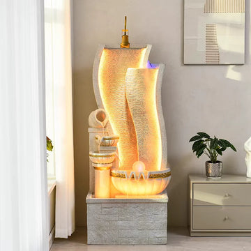 European Style Outdoor Water Fountain Garden Ornament Water Feature Decoration Creative Craft Home Figurines Waterfall Fountain