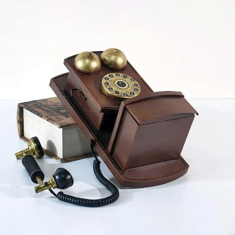 Retro Classical Wall Mount Corded Phone Model Antique Landline Telephone with Storage Box Modern Home Office Decors P9YB