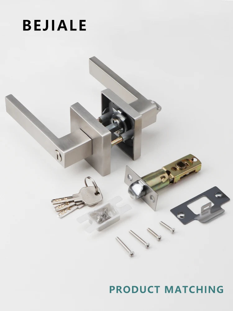 304 Stainless Steel Door Lock Indoor Bathroom Bedroom Door Lock Fire Door Modified With Key Fire Door Lock Universal Type