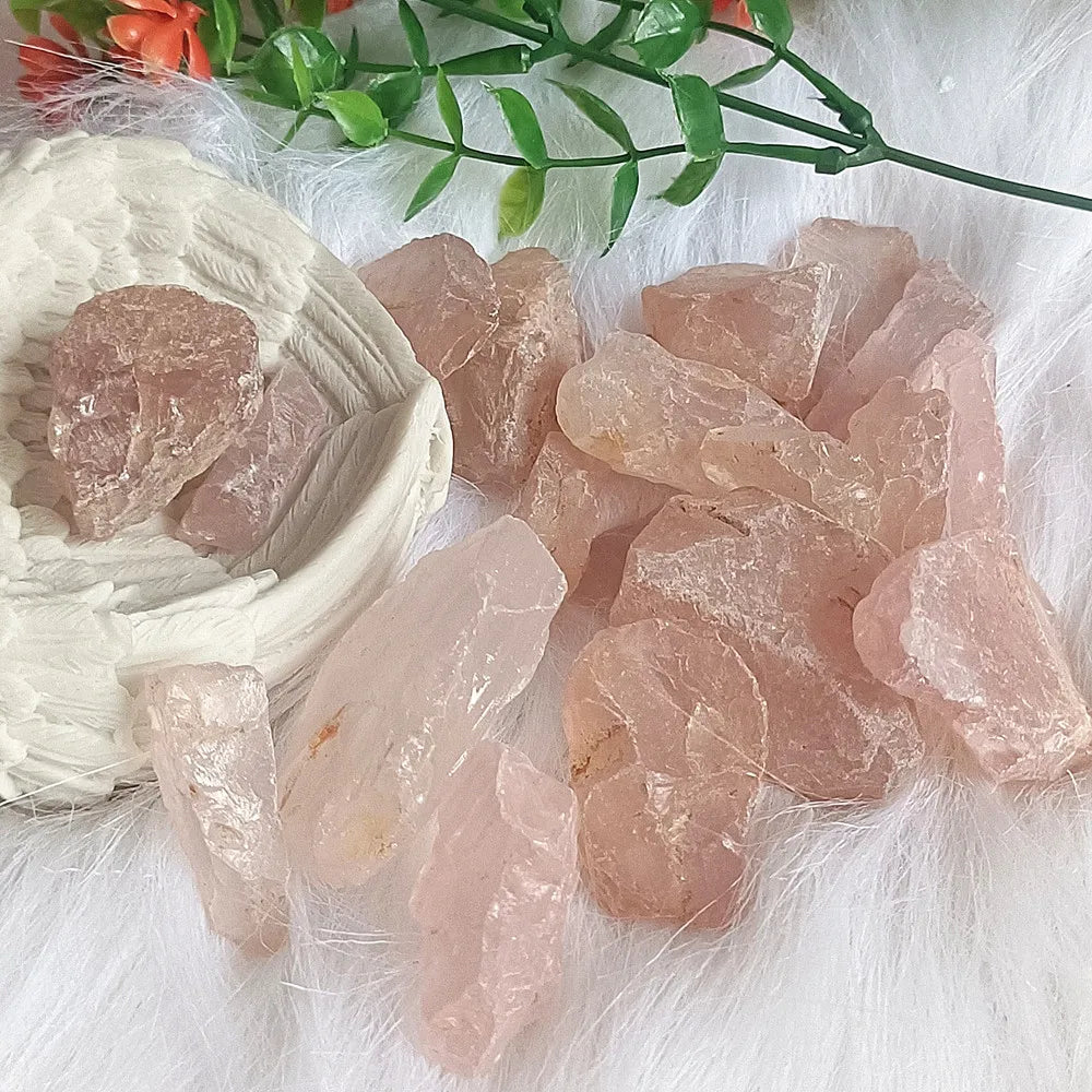 Natural powder crystal raw stone quartz carving restoration home care decoration accessories