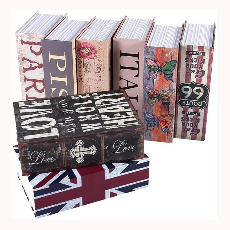 18cm Safe Box with Lock Money Safe Book Key Lock Money Cash Box Certificate Key Locker Book Kid Gift Book Hidden Secret
