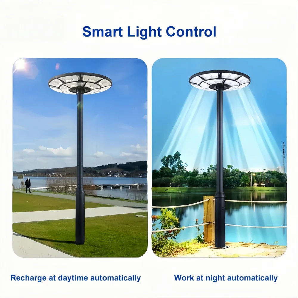 Solar UFO garden lamp outdoor waterproof belt motion sensor and remote control solar street lamp parking lot safety lamp
