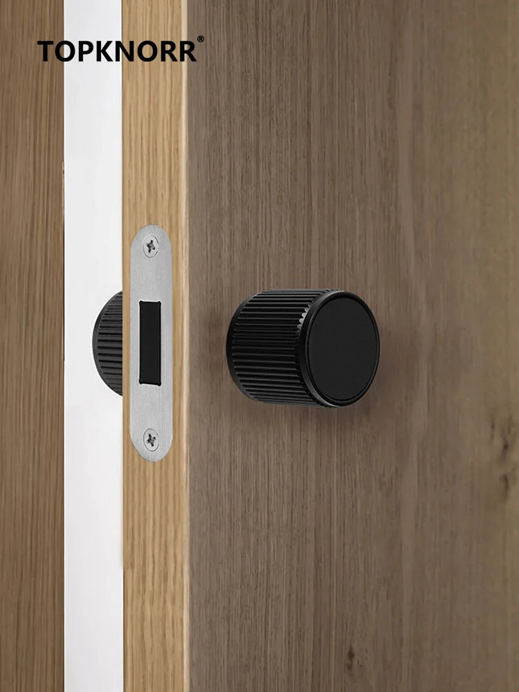2024 Minimalist Round Ball Magnetic Door Lock Indoor Door Hidden Key Round Door Handle Silent Home Room Wooden Door Lock