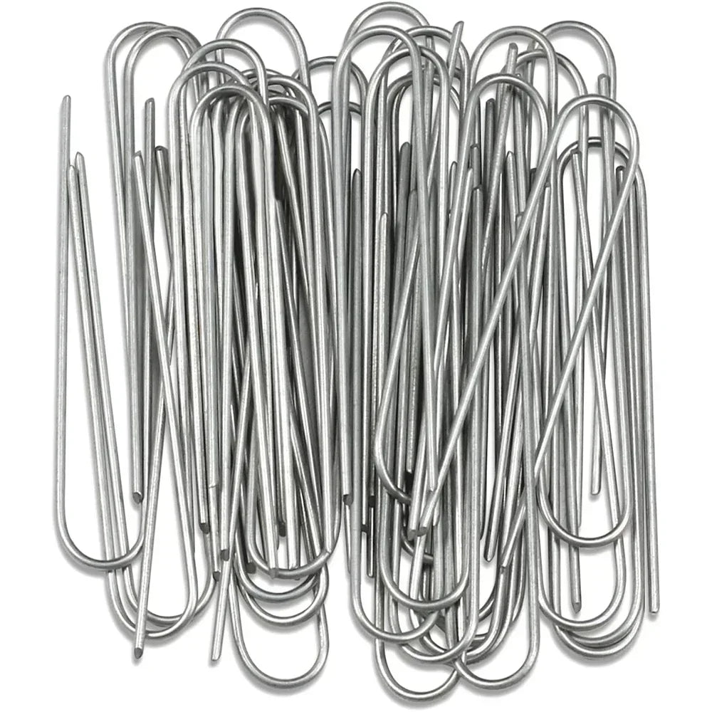 Heavy-duty Fence Tubing Stakes Sod Pins U-type Garden Staples Galvanized Landscape Spike for Holding Lawns Barrier Ground Nails