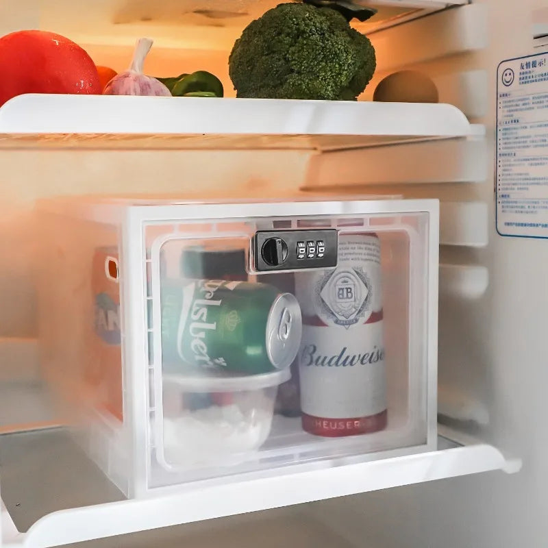Lock Box for Medicine Food & Phone Transparent Plastic Large Lockable Storage Makeup Organizer Fridge Organizer Storage Box