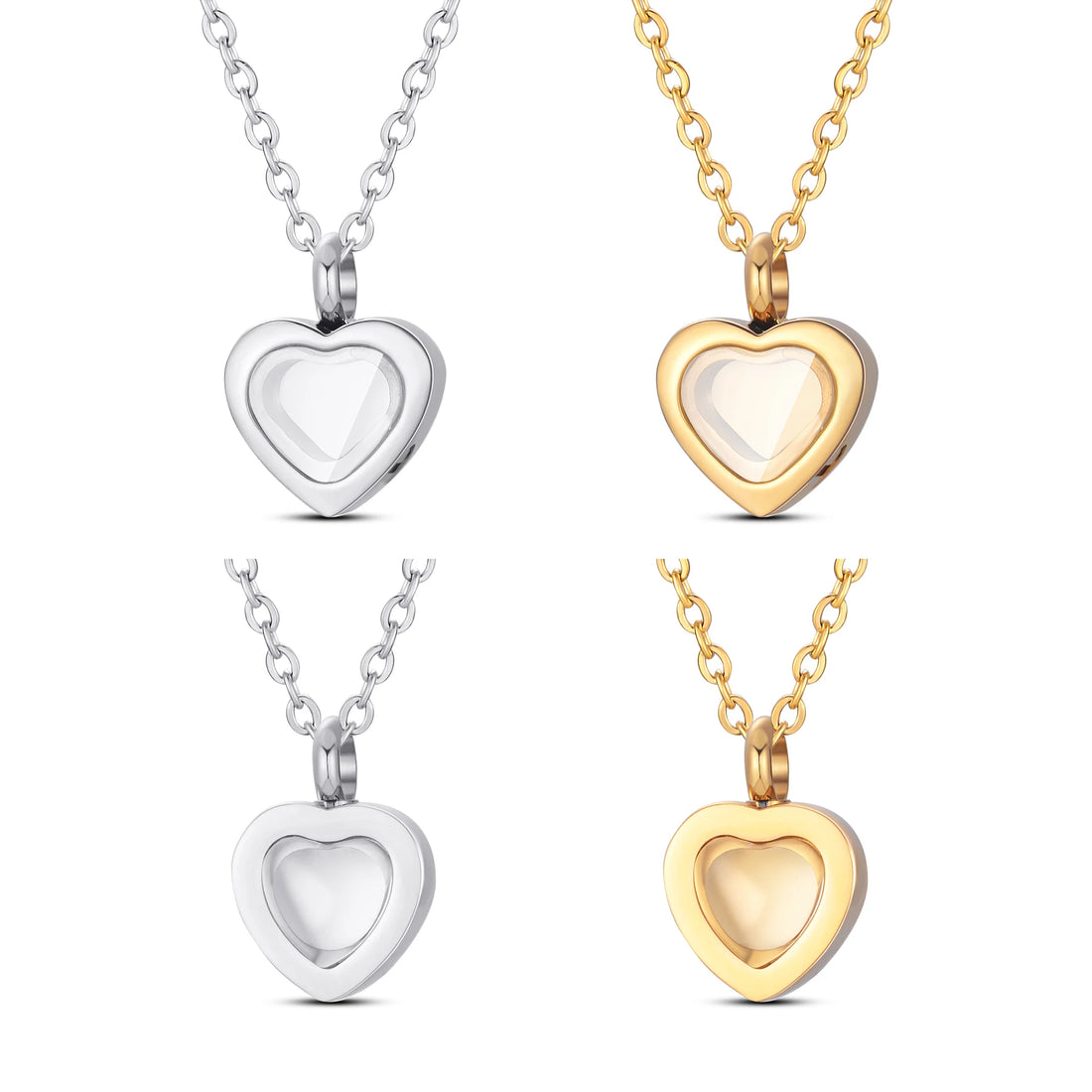 15nmm Mini Stainless Steel Cremation Jewelry for Ashes Heart Keepsake Memorial Urn Necklace Pendant for Human/Pet  Ashes