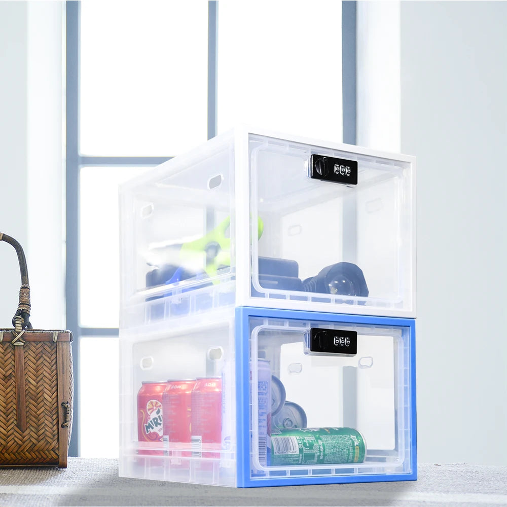 Refrigerator Food Transparent Storage Box With Combination Lock Medicine Box Compact Sanitary Mobile Phone Tablet Password Box