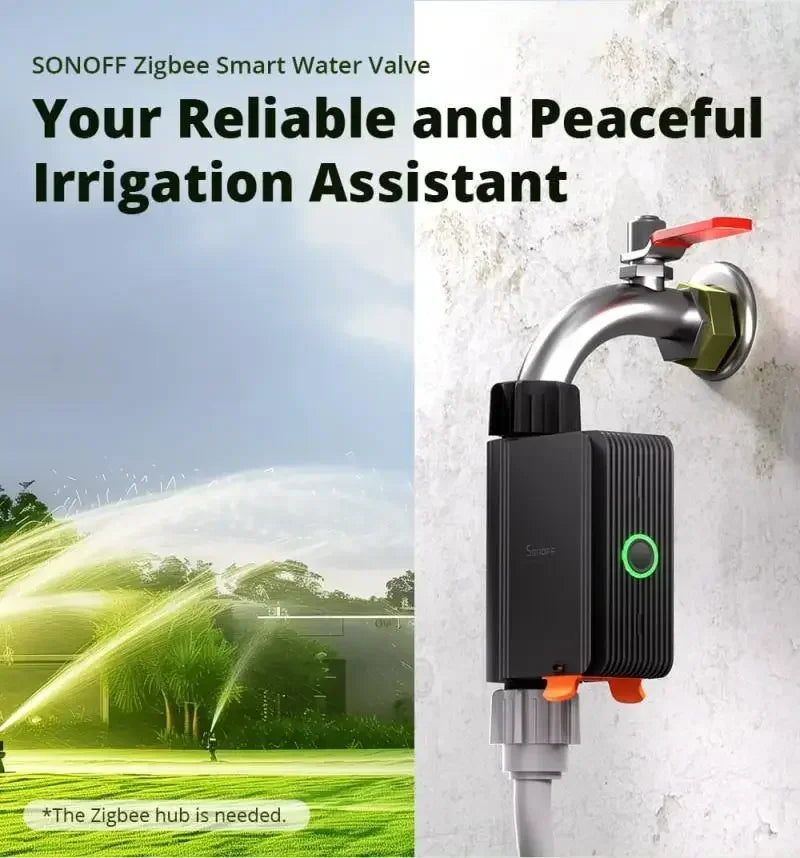 SONOFF SWV SONOFF Water Valve SWV-BSP Faucet Smart Irrigation Controller Systerm Timer App Voice Control Via Google ZHA Ewelink