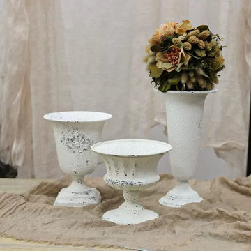 American pastoral retro outdoor Vase Iron Planter Decorative Table Centerpiece Dried Fresh Flowers Storage Pot Wedding Home