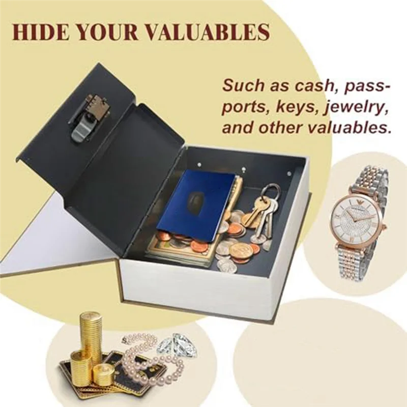 ABAN Decorative Book Safe Box With Key Lock, Vintage Faux Book  Safe For Decoration, Secret Diversion Book,A Easy Install
