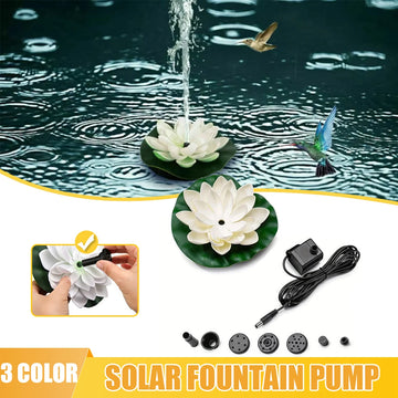 Outdoor Solar Fountain Suitable for Garden Pond Solar Fountain Pump Kit with 6 Nozzles for Swimming Pools Garden Decoration