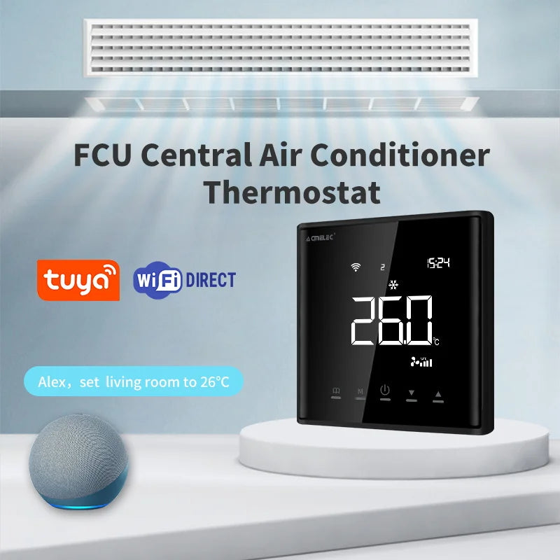 Wireless Fan Coil Thermostat Hvac Fan Coil Smart Wifi Digital Room Thermostat Modbus Thermostat Controller For Fan Coil Unit