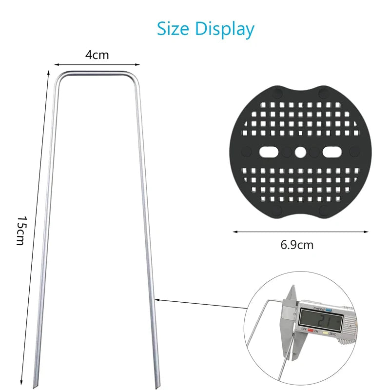 100/10pcs Metal Garden Stakes U-Shape Landscape Staple Ground Nail Fence Film Tents Securing Pegs Sod Pins Gardening Tools