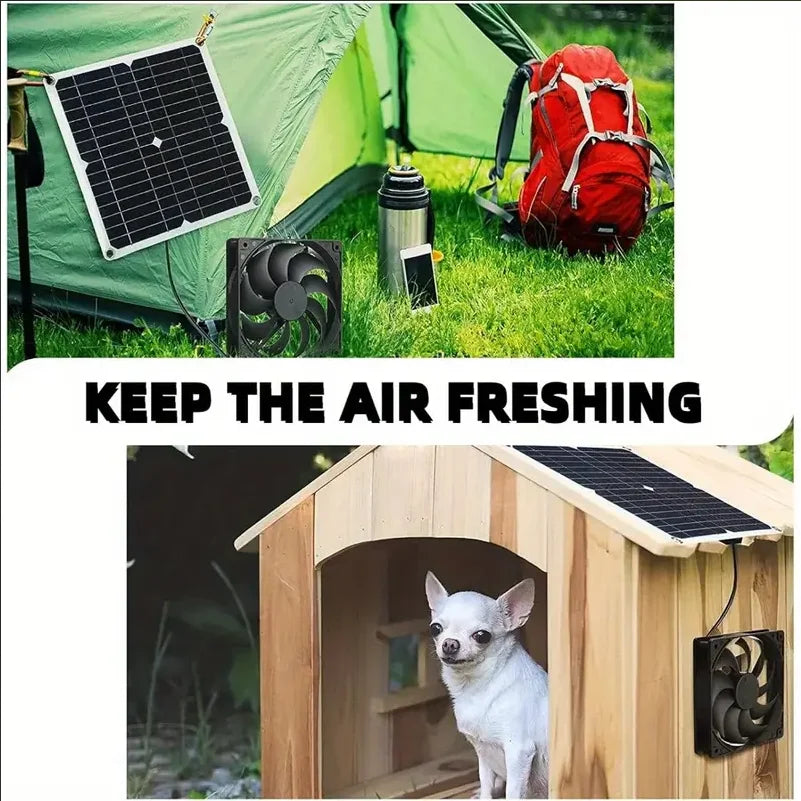 500W  Solar Panel Powered Fan 10 Inch Ventilator Solar Exhaust Fan For Pet Poultry House Greenhouse RV Roof Solar Exhaust Fan12V