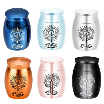 Small Urns for Human Ashes Carving Candles Pattern Mini Urn for Ashes Keepsake Cremation Urns Memorial Ashes Holder