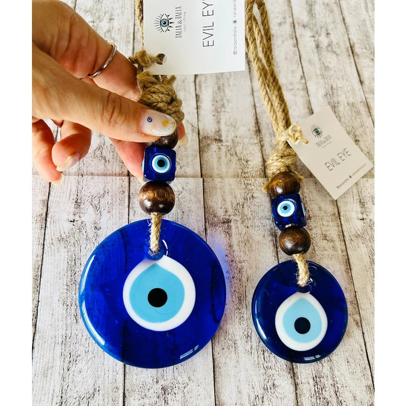 Evil Eye Wall Hanging Nazar House Protection Macrame Decor Rearview Mirror Pendant Lucky Eye Glass Evil Eye Gifts Turkish Eyes