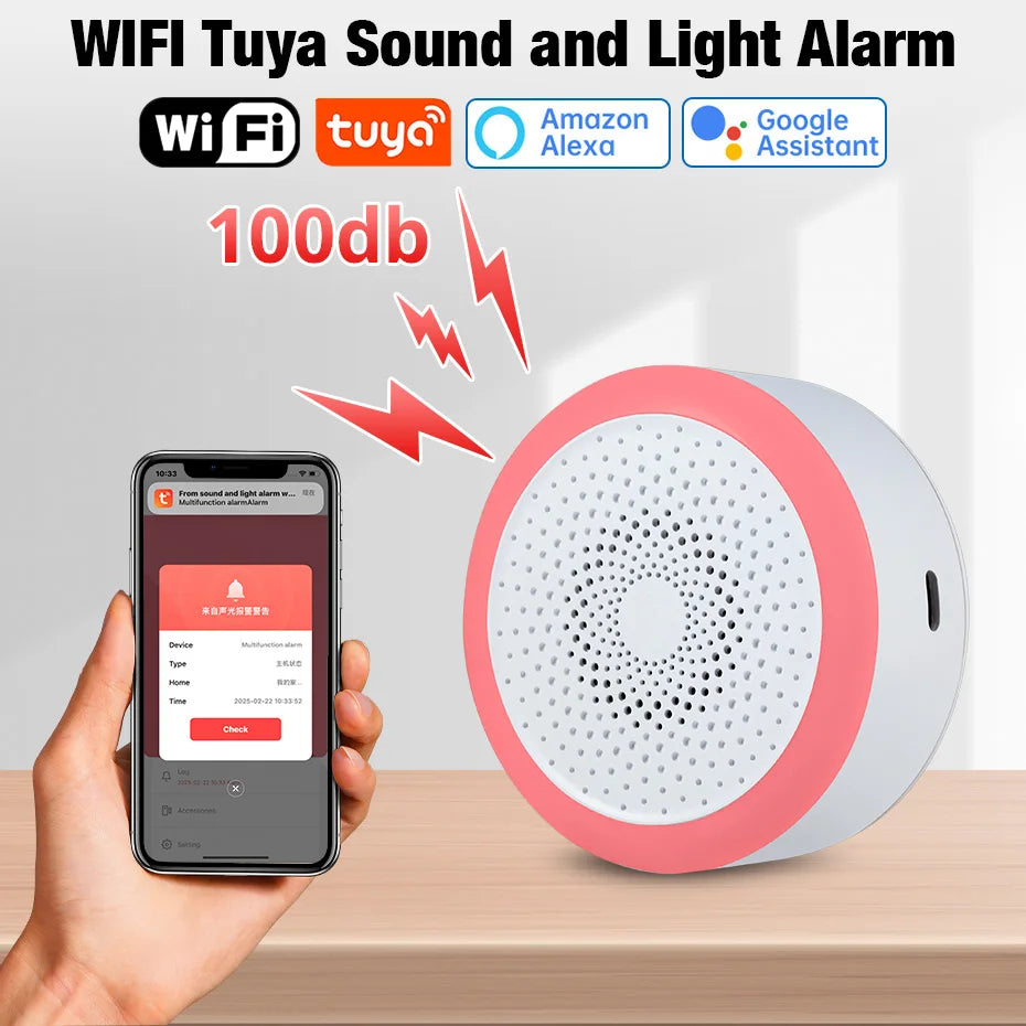KERUI Tuya Smart Home Alarm Hub WiFi Wireless Siren Alarm Kit with Motion Detector Door Sensor Support Alexa for Home Security