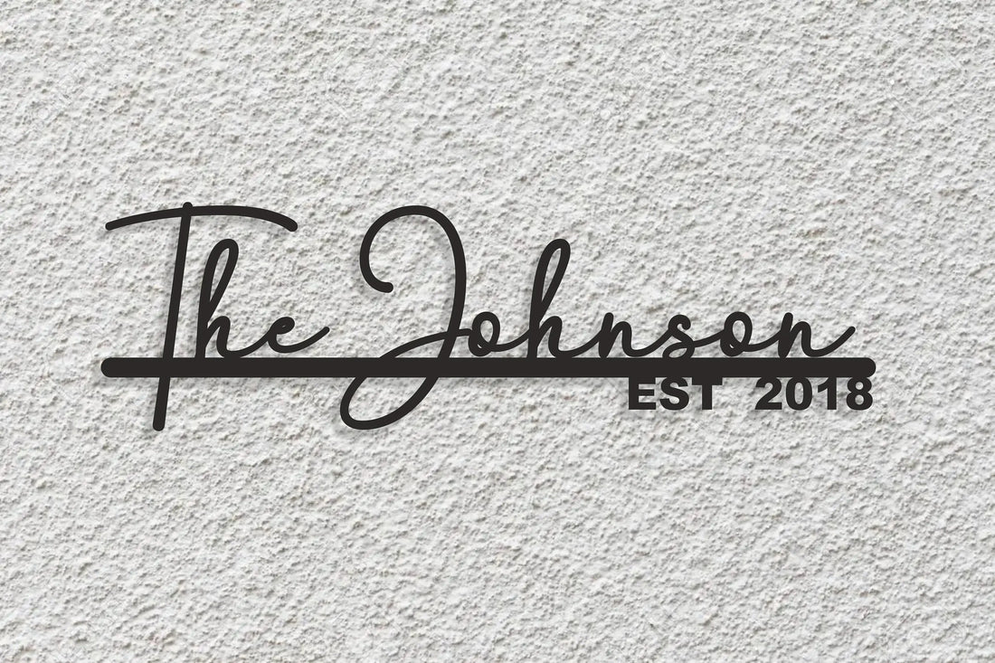 Custom Family Name Sign Last Name Metal Wall Art for Indoor/Outdoor