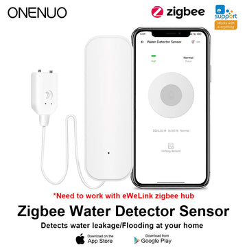 Ewelink Zigbee3.0 Water Sensor Alarm Water Leak Detector Flood Alert Overflow Security Alarm System Works With Zigbee Gateway
