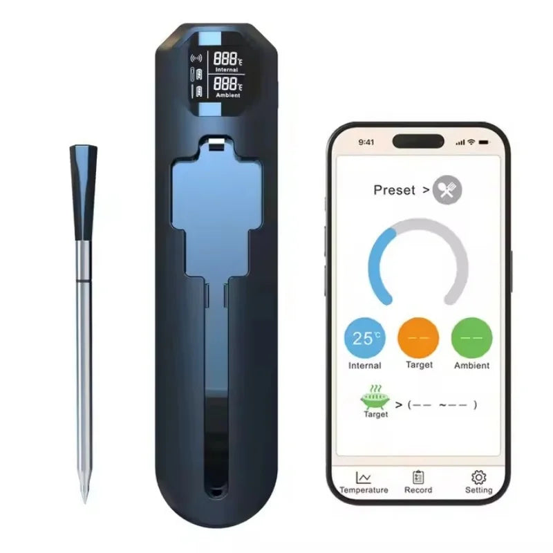 Wifi Food Thermometer Ceramic Probe Kitchen Oven Meat thermometers IP67 Waterproof Digital Display Wireless Bluetooth BBQ