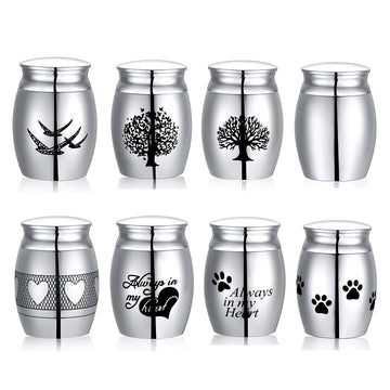 High 25mm/40mm Decorative Memorial Keepsake Stainless Steel Cremation Urns for Human Pet Ashes -Always in My Heart