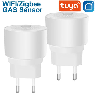 Tuya WiFi/Zigbee Gas Detector LPG Natural Gas Leakage Sensor Leak Detectors Smart Home Security Alarm EU/US/UK Plug Optional