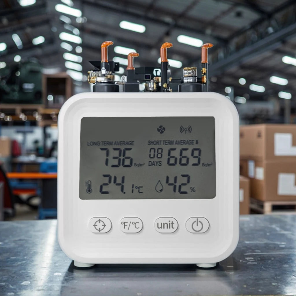 Mini Radon Air Quality Monitor Multifunction Temperature Humidity Data Adjustment Radon Sensor Monitor Indoor Radon Gas Detector