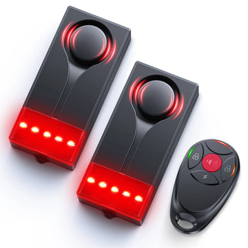 Wireless Car Vibration Alarm With Light 108dB Loud Car Door And Window Anti Theft Alarm Bike Motorcycle Security Alarm