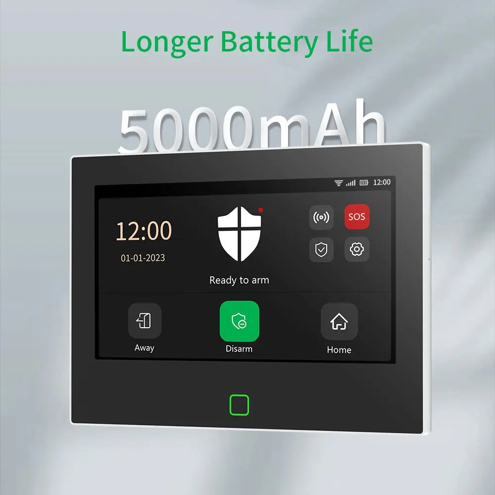 CPVAN LoRa version Home Alarm System 7 inch Wireless WiFi 4G Tuya smart Home burglar Security Alarm Kit Built-in 5000mAh Battery