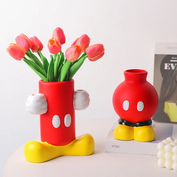 Disney Mickey and Minnie Vase Cartoon Mini Creative Plant Vase Succulent Plant Bonsai Pottery Home Decoration Gift