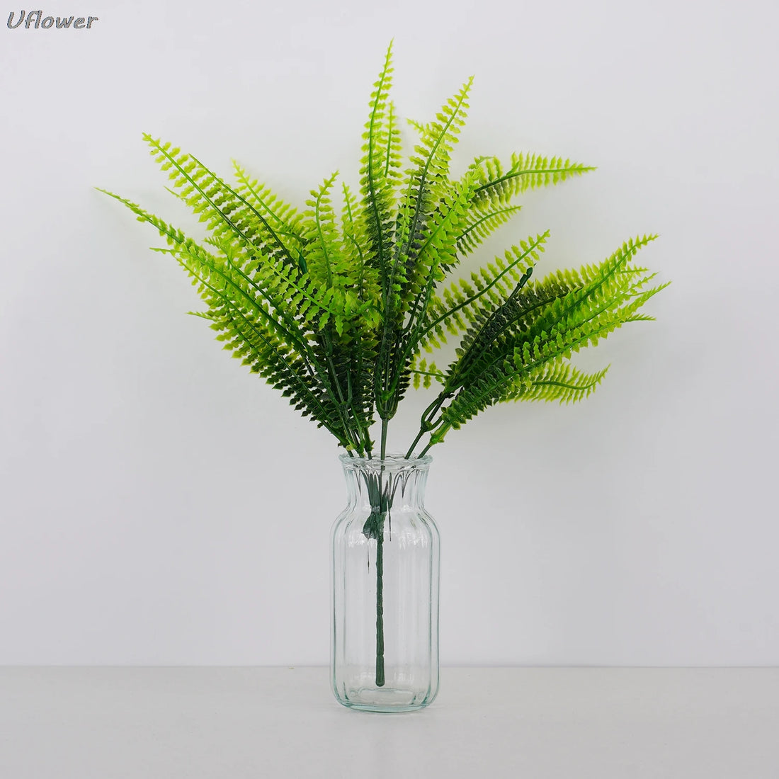 2pcs Branches Green Artificial Water Grass Fern Flower Wall Decor Plastic Faux Persian Fern Bushes for Home Garden