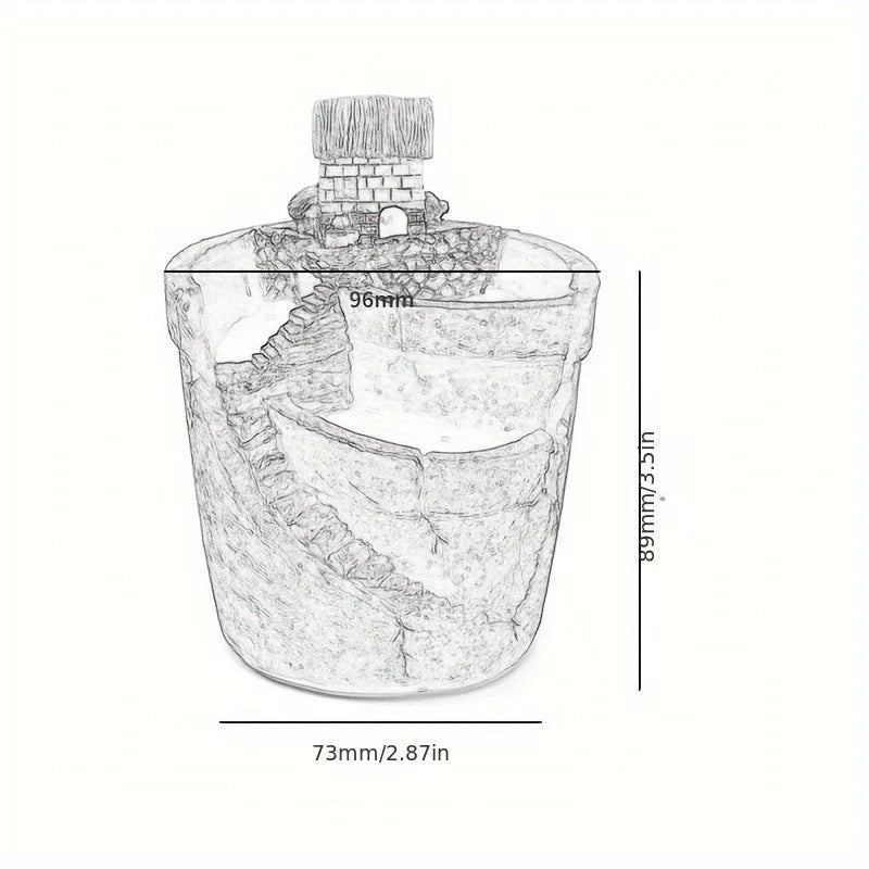 Mini House Figurine Resin Flower Pot Sky City Creative Planter for Flower Pot Herb Cacti Succulent Plants Home Garden Decoration