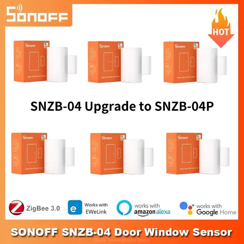 SONOFF SNZB-04P Zigbee Door Window Sensor Door Open/Close Detector for EWeLink App ZBBridge Required Work with Alexa Google Home