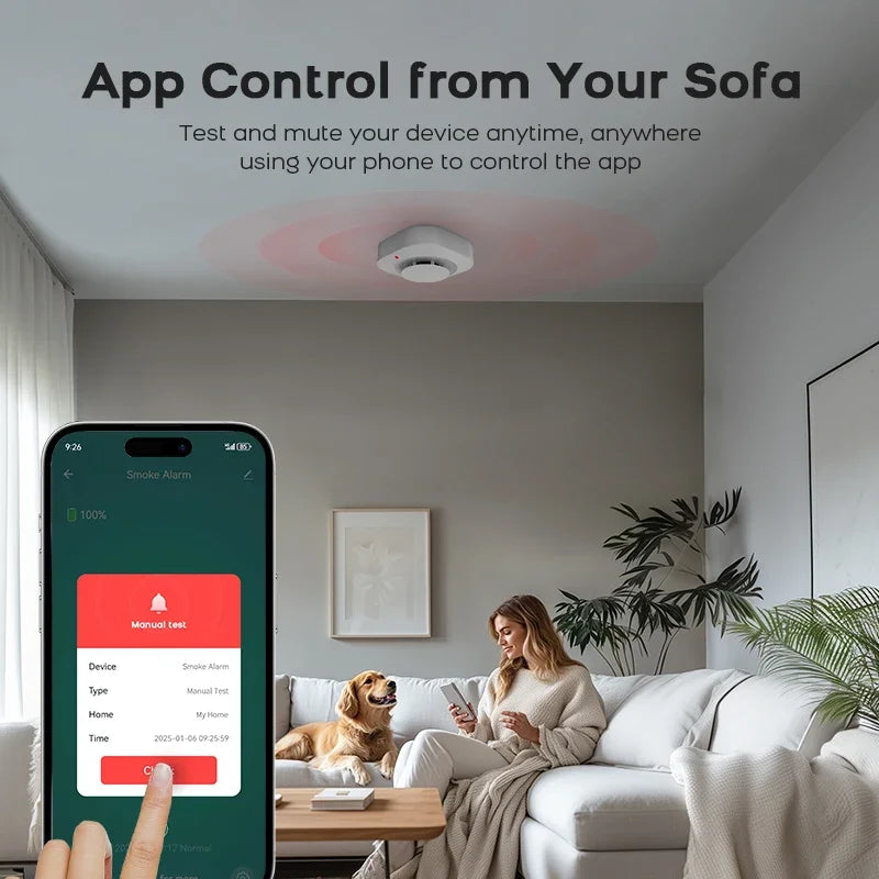Tuya Wifi Smoke Sensor Smart Life APP Control Gas Smoke Detector High Sensitivity Safety For Home Security Alarm System