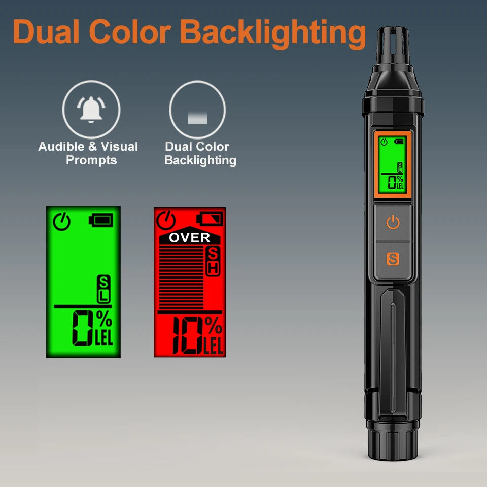 Aicevoos Digital Display Combustible Gas Leak Detector Gas Alarm Natural Gas Tester Methane Detector for All Flammable Gases